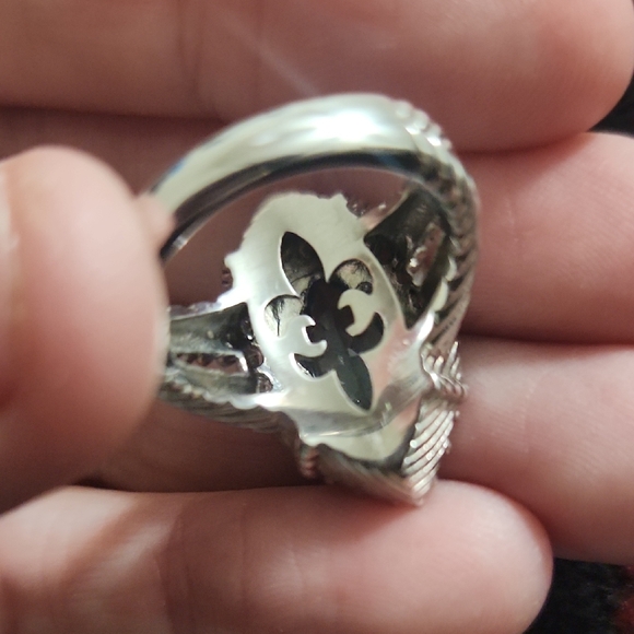 Judith Ripka Sterling Silver Ring with Blue Topaz Marquise Gem And Czs - Picture 5 of 9